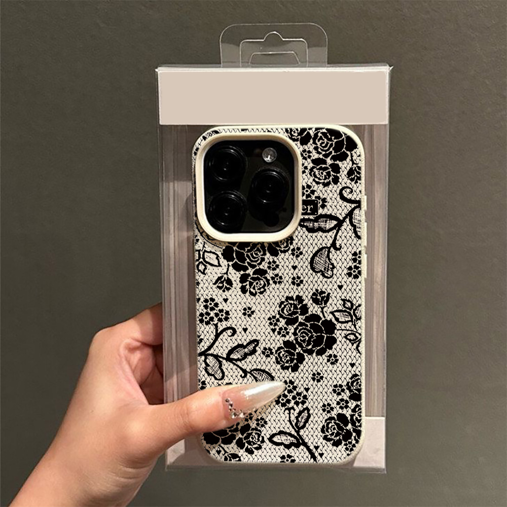 Элегантный черный чехол для те – обзор и цена Vintage Floral Pattern Soft Case