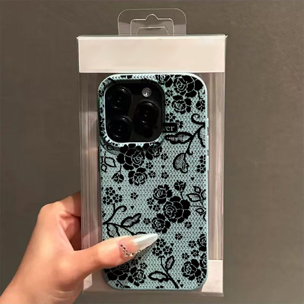 Элегантный черный чехол для те – обзор и цена Vintage Floral Pattern Soft Case