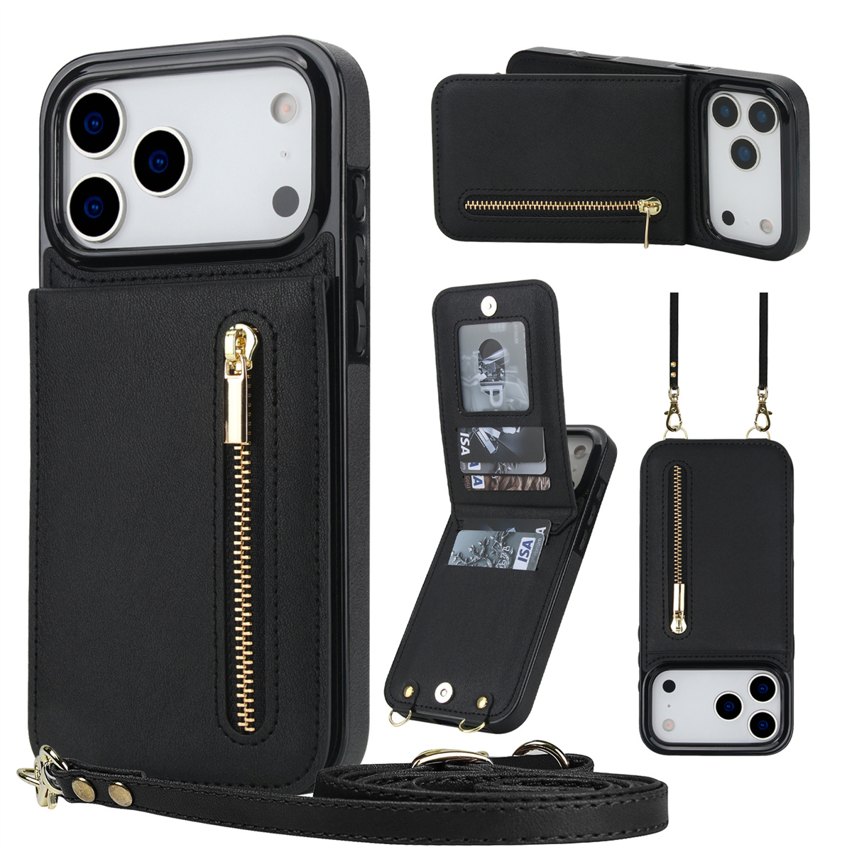 Кожаный чехол-кошелек на молни – обзор и цена Leather Wallet Card Holder Phone Cover