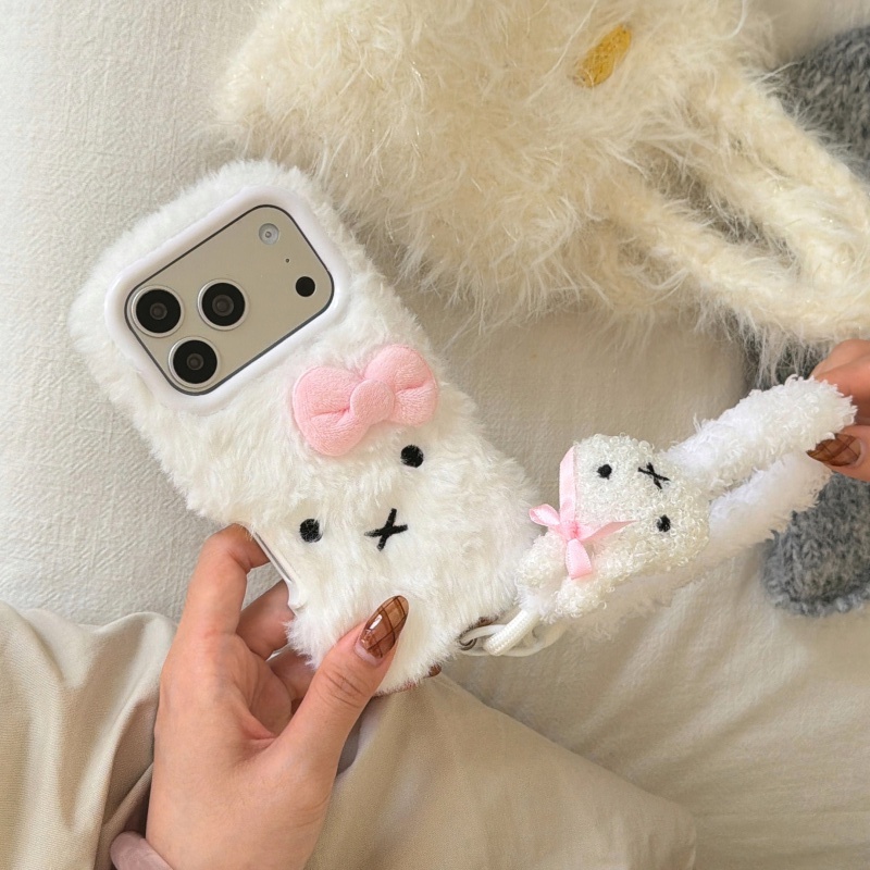 Милый мультяшный белый пушисты – обзор и цена Cute Cartoon Wrist Strap Silicone Case